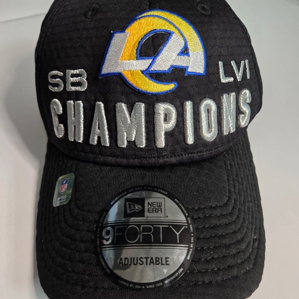 Los Angeles Rams Super Bowl LVI Champions New Era 9FORTY Snapback Hat Black‎ NFL